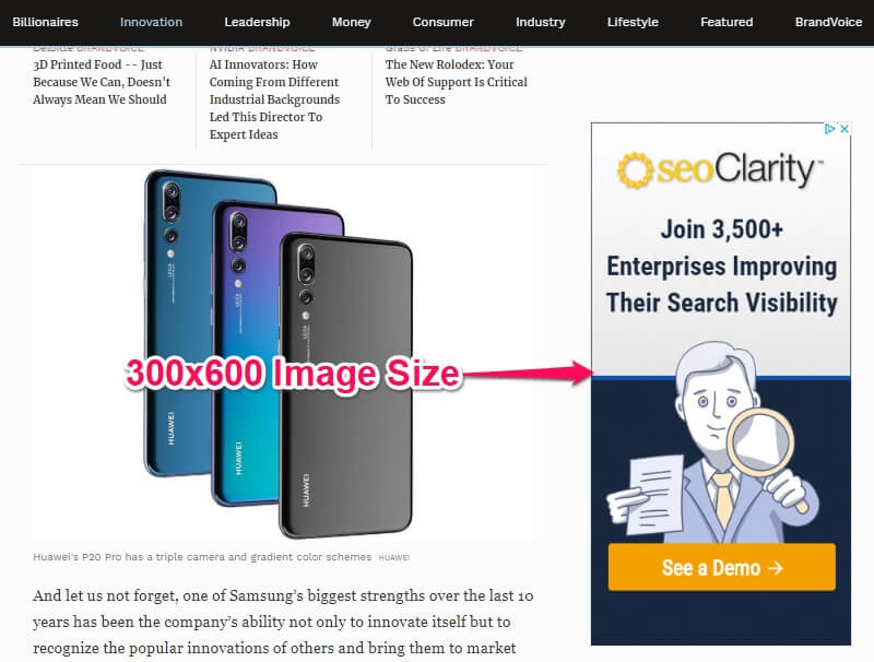 Banner kích thước 300 x 600 pixel