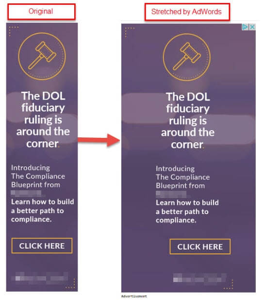 Banner bị kéo dãn khi đăng sai kích thước